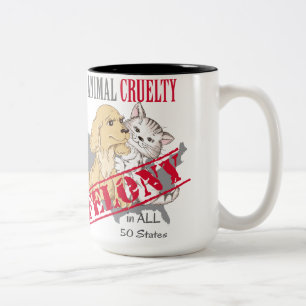 Caneca De Café Em Dois Tons A crueldade animal é uma delinquência