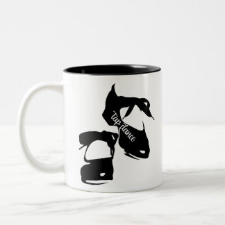 Caneca De Café Em Dois Tons A dança de torneira calça o dançarino de torneira