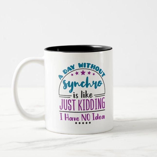 Caneca De Café Em Dois Tons A Day Without Synchro Funny Synchronized Swimming (Esquerda)