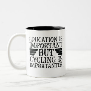 Caneca De Café Em Dois Tons A Educação É Importante Mas O Ciclismo É Important