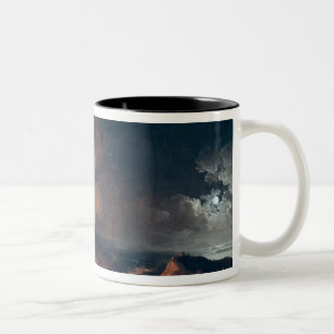Caneca De Café Em Dois Tons A erupção do Monte Vesúvio em 1771