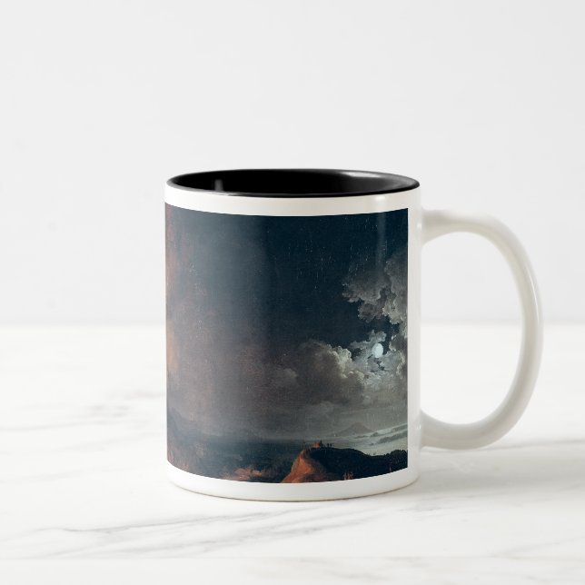 Caneca De Café Em Dois Tons A erupção do Monte Vesúvio em 1771 (Direita)