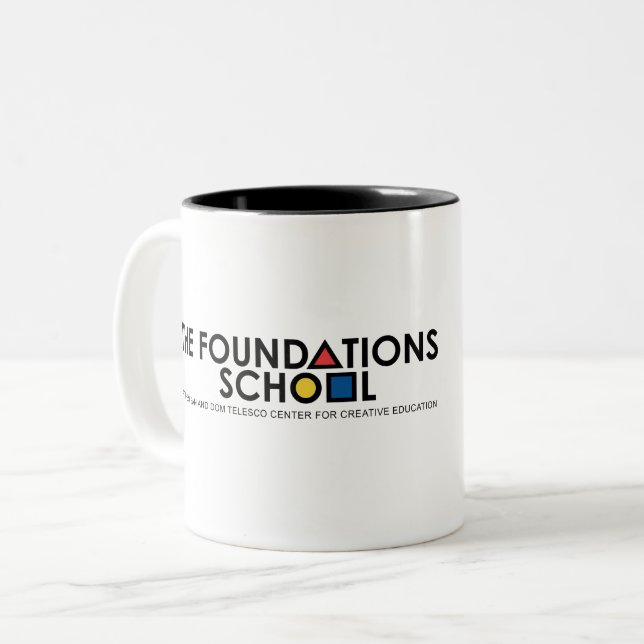 Caneca De Café Em Dois Tons A Escola Foundations no CCE Mug (Frente Esquerda)