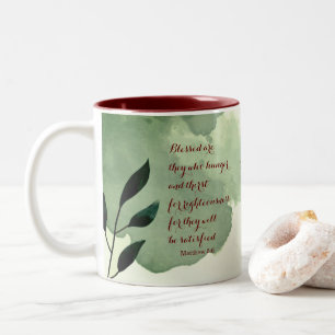 Caneca De Café Em Dois Tons A Escritura Beatitudes Verse 5:6