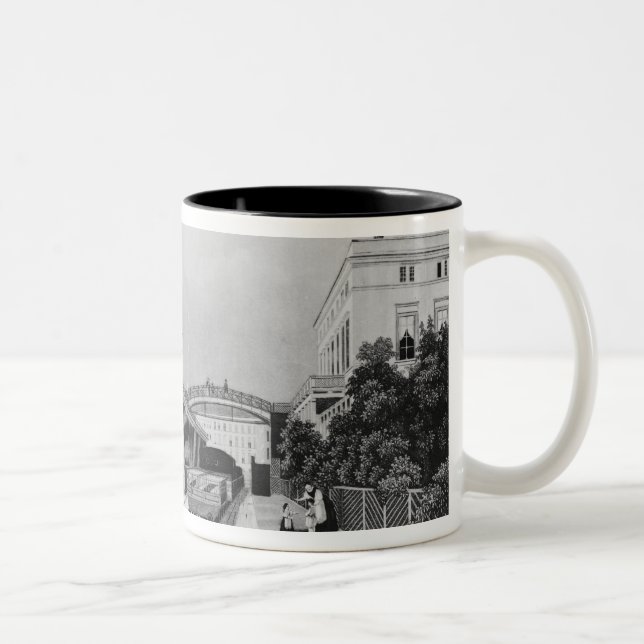 Caneca De Café Em Dois Tons A estação de comboio do trem Berlim-Potsdam (Direita)