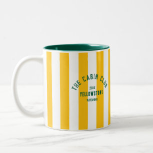 Caneca De Café Em Dois Tons A Faixa de Parque Amarelo Personalizada do Clube d