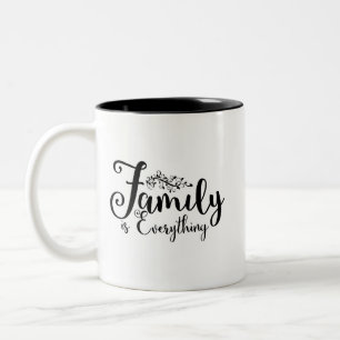 Caneca De Café Em Dois Tons A família é tudo citações