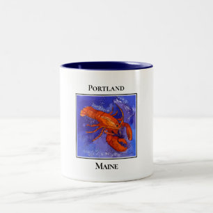 Caneca De Café Em Dois Tons A famosa Lagosta Vermelha, Portland Maine