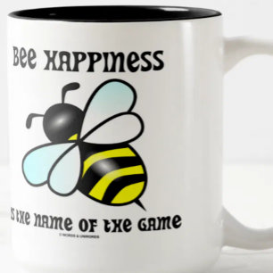 Caneca De Café Em Dois Tons A Felicidade Da Abelha É O Nome Do Jogo (Abelha)