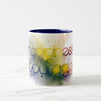 Caneca De Café Em Dois Tons a felicidade é um formulário da coragem