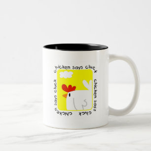 Caneca De Café Em Dois Tons A galinha diz o camiseta e os presentes do Cluck