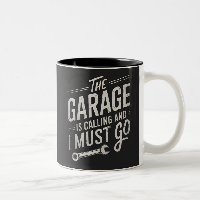 Caneca De Café Em Dois Tons A Garagem Está Ligando E Eu Preciso Ir (Direita)