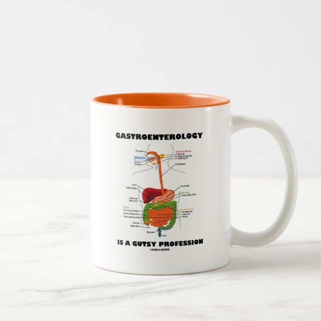 Caneca De Café Em Dois Tons A gastroenterologia é uma profissão valente (Direita)