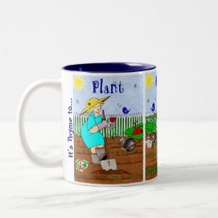 Caneca De Café Em Dois Tons A hora de plantar, cresce, relaxa - a senhorita