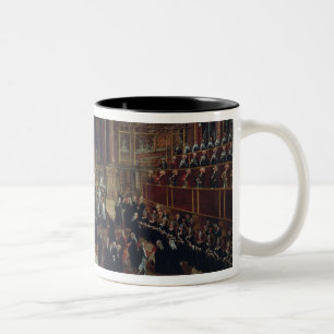 Caneca De Café Em Dois Tons A investidura de um monarca em San Lorenzo (óleo 
