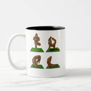 Caneca De Café Em Dois Tons A ioga do zen de Bigfoot levanta a fantasia
