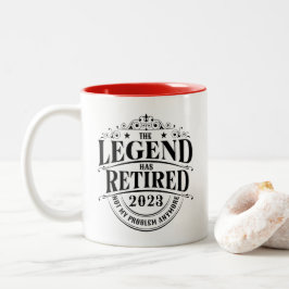 Caneca De Café Em Dois Tons A Lenda Aposentou-Se 2023 E Não A Minha Reforma Pr