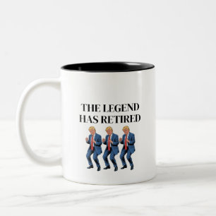 Caneca De Café Em Dois Tons A lenda se aposentou, presente Engraçado, Legal