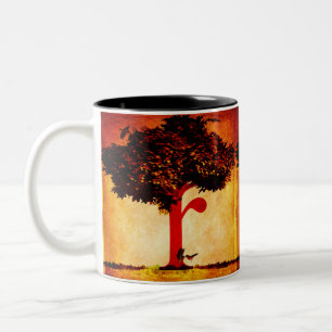Caneca De Café Em Dois Tons A letra R