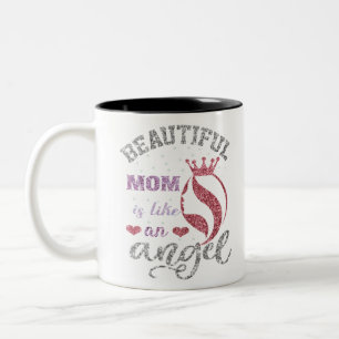 Caneca De Café Em Dois Tons A linda mãe é como um anjo