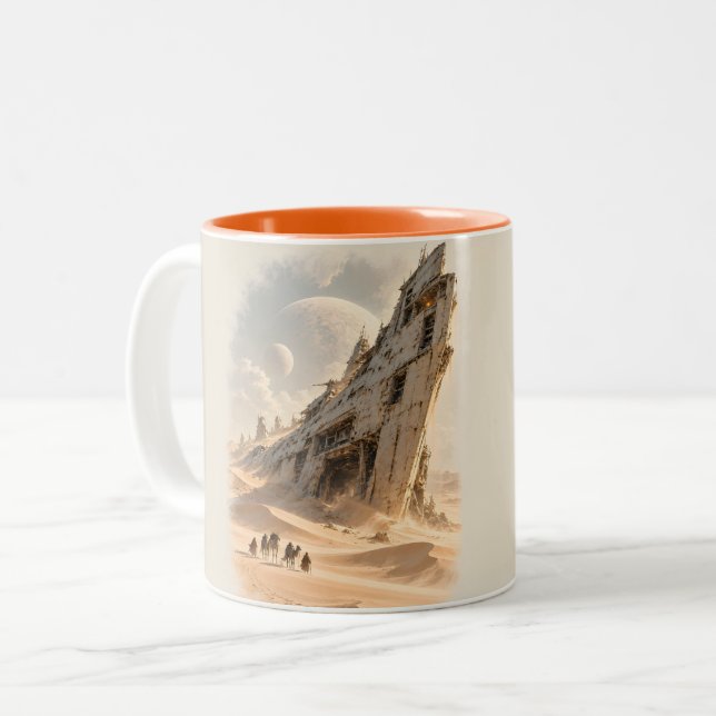 Caneca De Café Em Dois Tons A Longa Espera (Frente Esquerda)