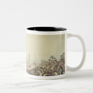 Caneca De Café Em Dois Tons A luta premiada, 1787 (caneta, tinta e w/c sobre o