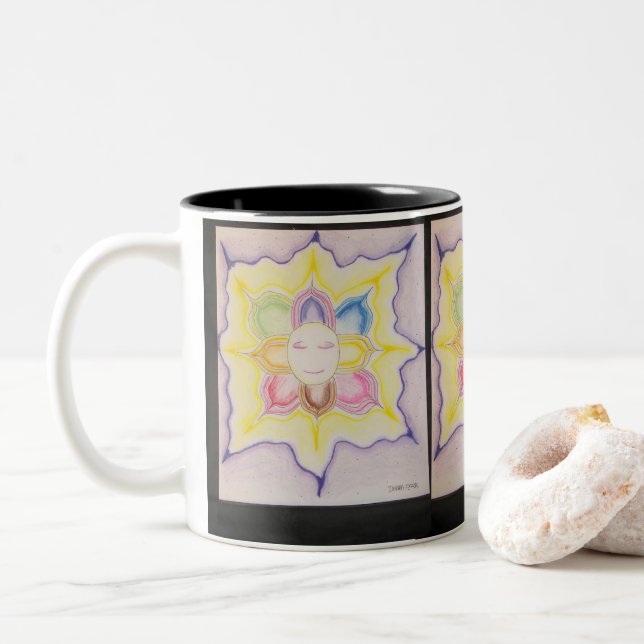 Caneca De Café Em Dois Tons A luz interior (Com Donut)