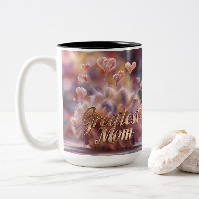 Caneca De Café Em Dois Tons A Mãe Maior (Com Donut)