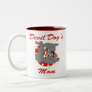 Caneca De Café Em Dois Tons A mamã de cão de diabo do USMC