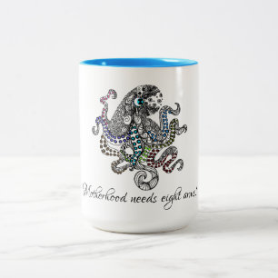 Caneca De Café Em Dois Tons A maternidade precisa de oito polvos artísticos de