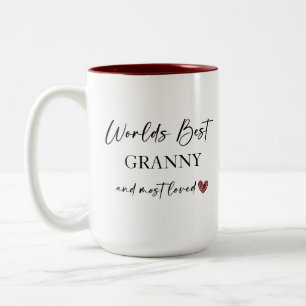 Caneca De Café Em Dois Tons A melhor avó do mundo e a mais amada oferta de fot