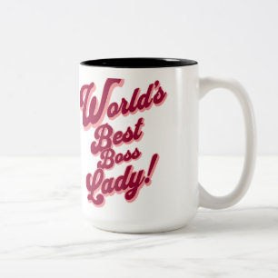 Caneca De Café Em Dois Tons "A melhor dama chefe do mundo"