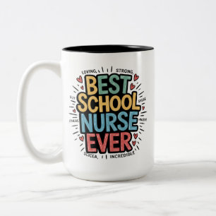 Caneca De Café Em Dois Tons A Melhor Enfermeira Escolar De Todos Os tempos