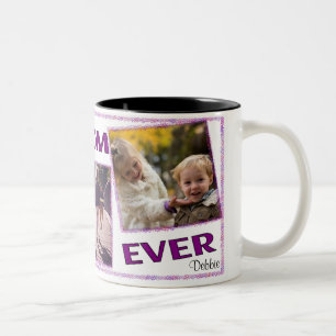 Caneca De Café Em Dois Tons A melhor foto   da mamã sempre   personalizado