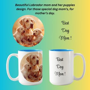 Caneca De Café Em Dois Tons A melhor mãe de cachorro Labrador e cachorros