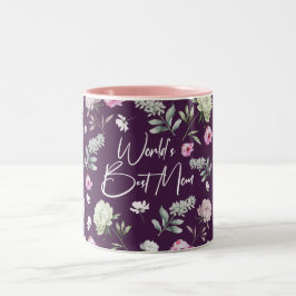 Caneca De Café Em Dois Tons A Melhor Mãe do Mundo Floral