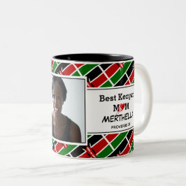 Caneca De Café Em Dois Tons A MELHOR MÃE KENYAN Personalizou KENYA FLAG Foto