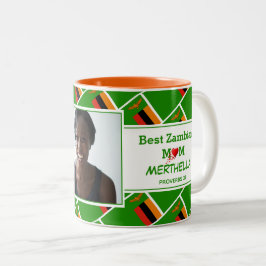 Caneca De Café Em Dois Tons A MELHOR MÃE ZAMBIANA Personalizou A FLAG ZAMBIA F