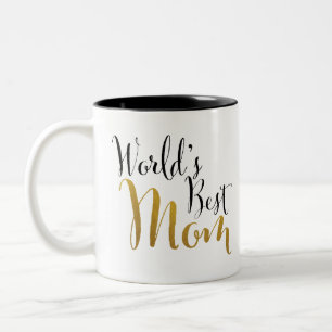 Caneca De Café Em Dois Tons A melhor mamã do mundo (ouro)