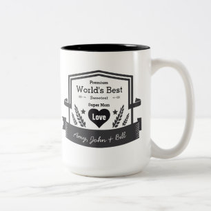 Caneca De Café Em Dois Tons A melhor super-mãe personaliza seu nome