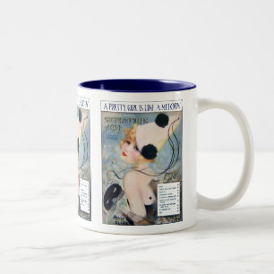 Caneca De Café Em Dois Tons A menina bonito do vintage é como uma melodia