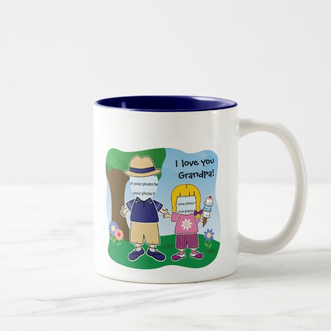 Caneca De Café Em Dois Tons A menina customizável do vovô (Direita)