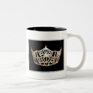 Caneca De Café Em Dois Tons A Miss América estilo Platinum Crown Mug