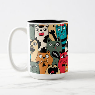 Caneca De Café Em Dois Tons A multidão de gatos