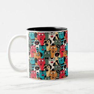 Caneca De Café Em Dois Tons A multidão de gatos