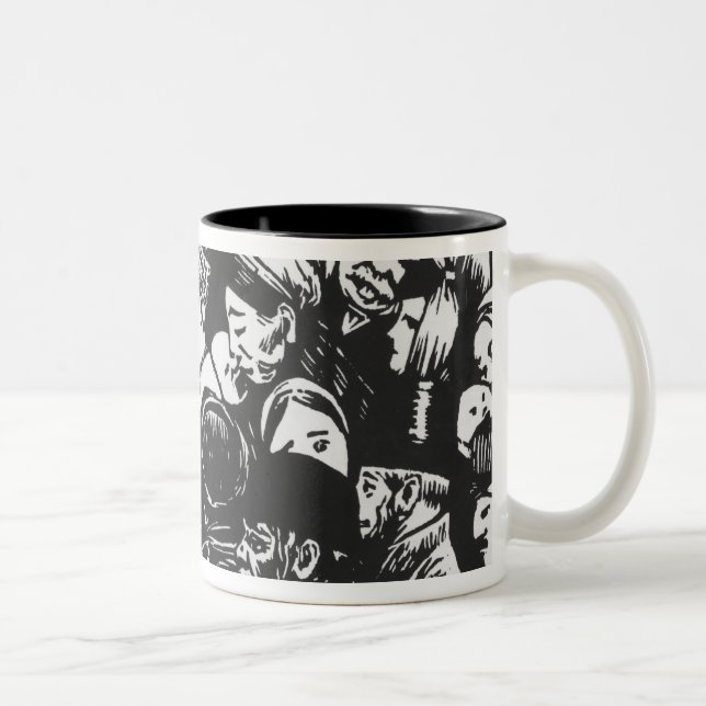 Caneca De Café Em Dois Tons A multidão de Paris, 1892 (Direita)