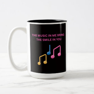 Caneca De Café Em Dois Tons A Música em Mim Traz o Sorriso em Você – Música Lo