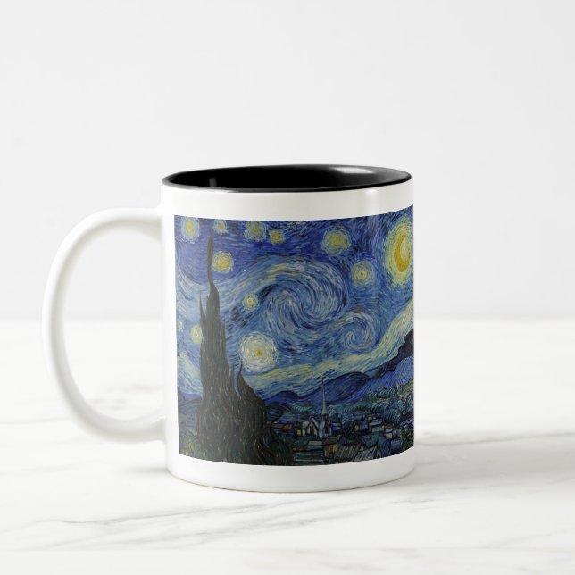 Caneca De Café Em Dois Tons A Noite Estrelada de Vincent van Gogh (Esquerda)