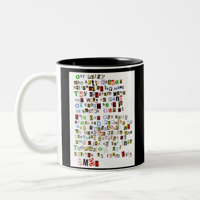 Caneca De Café Em Dois Tons A Oração do senhor (Esquerda)