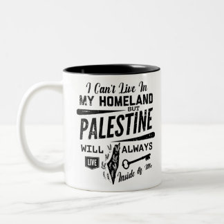 Caneca De Café Em Dois Tons A Palestina sempre viverá dentro de mim-blk